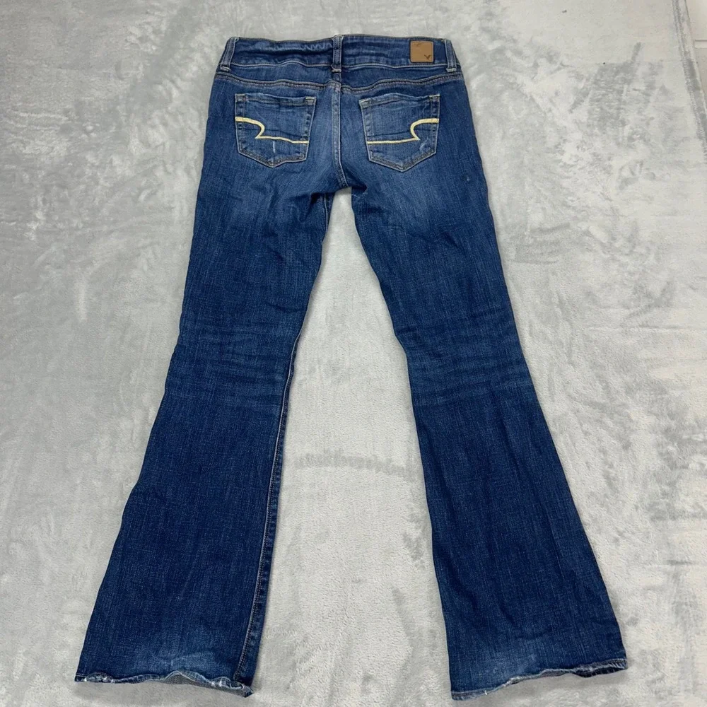 American Eagle Artist Flare Jeans Womens 6 Distressed Medium Wash Stretch Blue - Picture 8 of 9